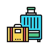 equipaje para viajes de verano vacaciones color icono vector ilustración