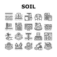 Soil Testing Nature Collection Icons Set Vector