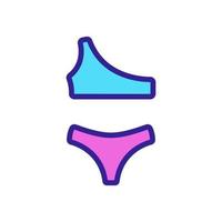 bikini con corpiño en un hombro icono vector ilustración de contorno