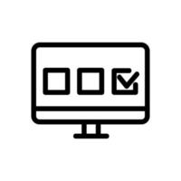 filling out the questionnaire is the vector icon. Isolated contour symbol illustration