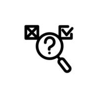 Finding the right answer to the vector icon. Isolated contour symbol illustration