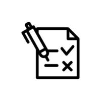 questionnaire icon vector. Isolated contour symbol illustration vector