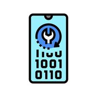 cell phone data recovery color icon vector illustration