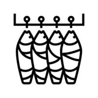 tuna fish carcasses line icon vector illustration