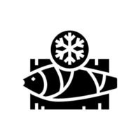 frozen tuna glyph icon vector illustration