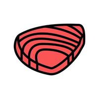 tuna meat fillet color icon vector illustration