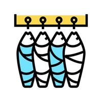 tuna fish carcasses color icon vector illustration