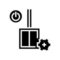 switch installation glyph icon vector illustration