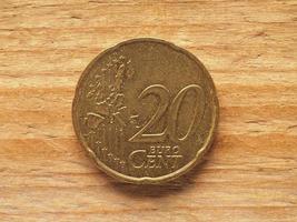 20 cents coin common side, currency of Europe photo