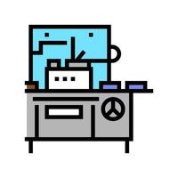 chocolate prepare automatical machine color icon vector illustration