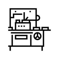 chocolate prepare automatical machine line icon vector illustration