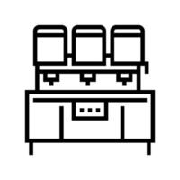 chocolate filling machine line icon vector illustration