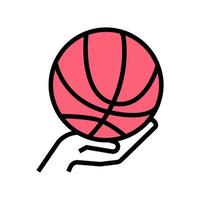 playing basketball color icon vector illustration