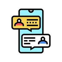 mobile chatting color icon vector illustration