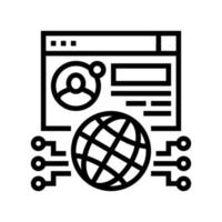 global networking line icon vector illustration