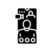 video calling glyph icon vector illustration