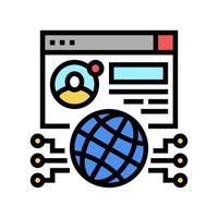 global networking color icon vector illustration