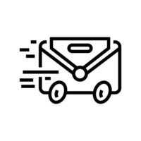 express mail line icon vector illustration