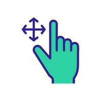 control on the touchscreen icon vector. Isolated contour symbol illustration vector