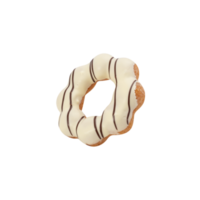 White chocolate donut cutout, Png file