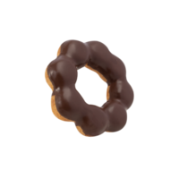 Chocolate donut cutout, Png file