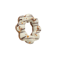 White chocolate donut cutout, Png file