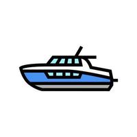 cabin cruiser boat color icon vector illustration
