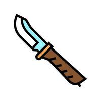 hunting knife color icon vector illustration