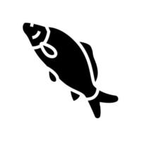 common carp glyph icon vector illustration