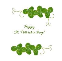 green clover leaves isolated on white background. St.Patrick 's Day photo