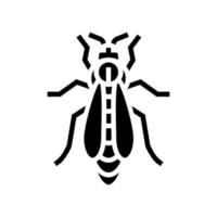 abeja reina apicultura glifo icono vector ilustración