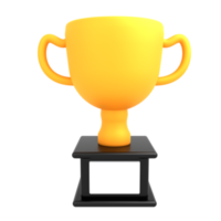 3d icon trophy with gold png