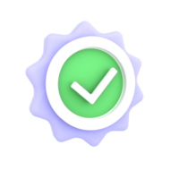 verified with badge 3d illustration for ecommerce icon png