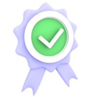 verified with badge 3d illustration for ecommerce icon png