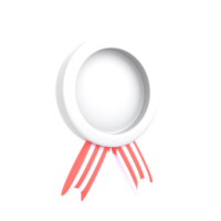 3d icon business, silver medal png