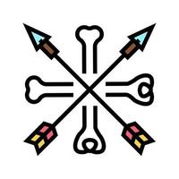 bones and arrows boho color icon vector illustration
