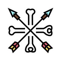 bones and arrows boho color icon vector illustration