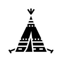 tipi tepee boho glifo icono vector ilustración