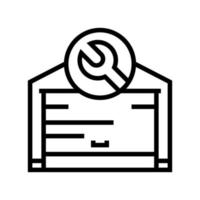 garage door repair line icon vector illustration