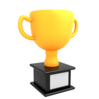 3d icon trophy with gold png