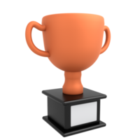 3d icon trophy with bronze png