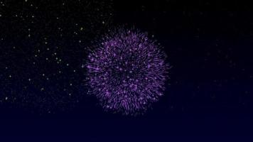 animation of multicolored fireworks on a dark background video