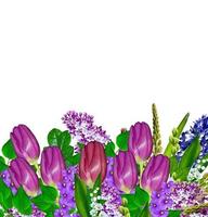 rama de flores de primavera brillantes y coloridas foto