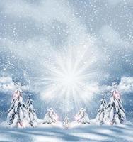 Christmas card. Winter landscape. photo