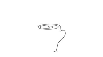 disegno della tazza di bevanda calda, schizzo animato. video