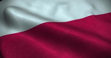 Polen zwaaien vlag naadloze loops animatie. 4k resolutie video