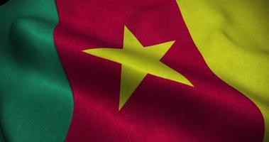 cameroun agitant le drapeau animation en boucle parfaite. résolution 4k video