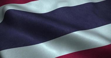 Thailand zwaaien vlag naadloze loops animatie. 4k resolutie