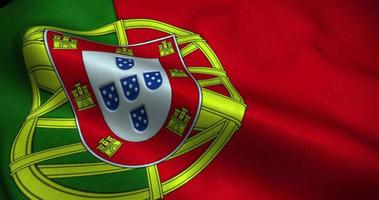 portugal agitant le drapeau animation en boucle parfaite. résolution 4k
