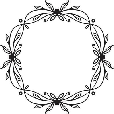 Floral Wreath Monogram Botanical Frame